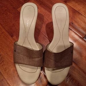 Etienne Aigner brown wedge sandals